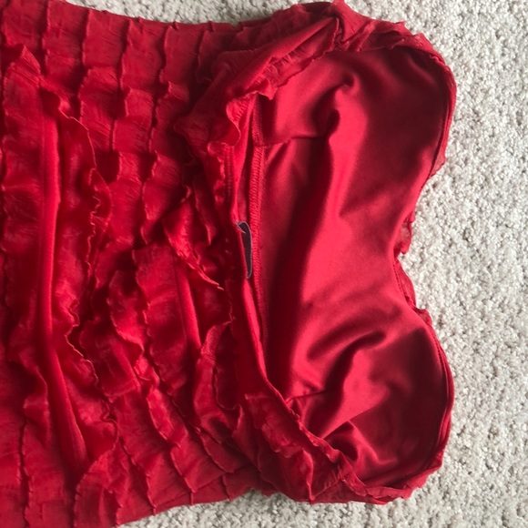 4/$12 Red Charlotte Russe Strapless Top - Picture 4 of 6